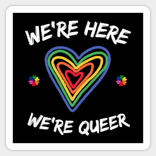 Here and Queer, Pride Heart design Sticker